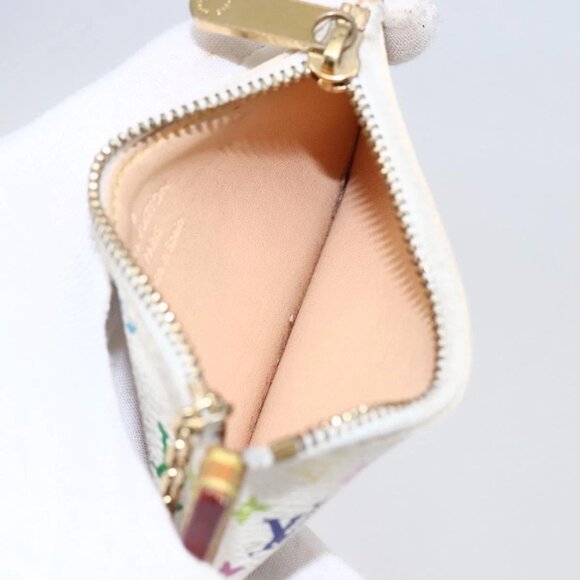 LOUIS VUITTON Multicolor Pochette Cles Coin Purse White M92655 LV Auth 145789 - Picture 11 of 16